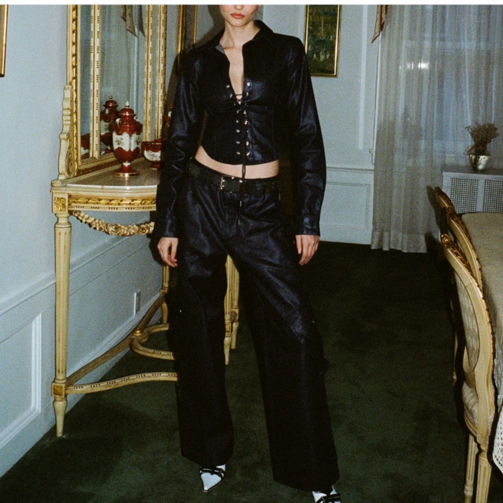 With Jean Arden Top and Rain Cargo Pants in Blue Wax